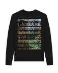 Black Recycled Printed Sweater Front
