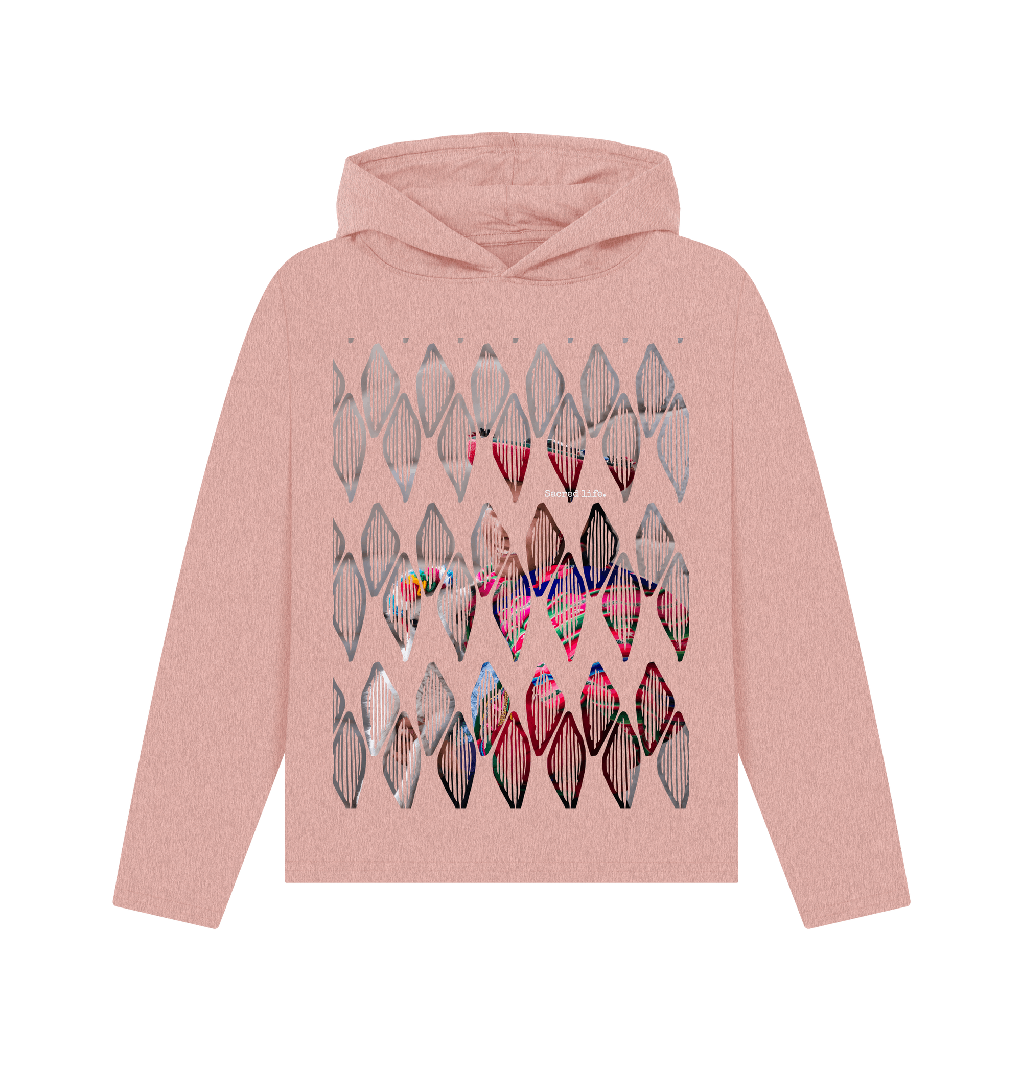 Sunset Pink Recycled Hoody Front
