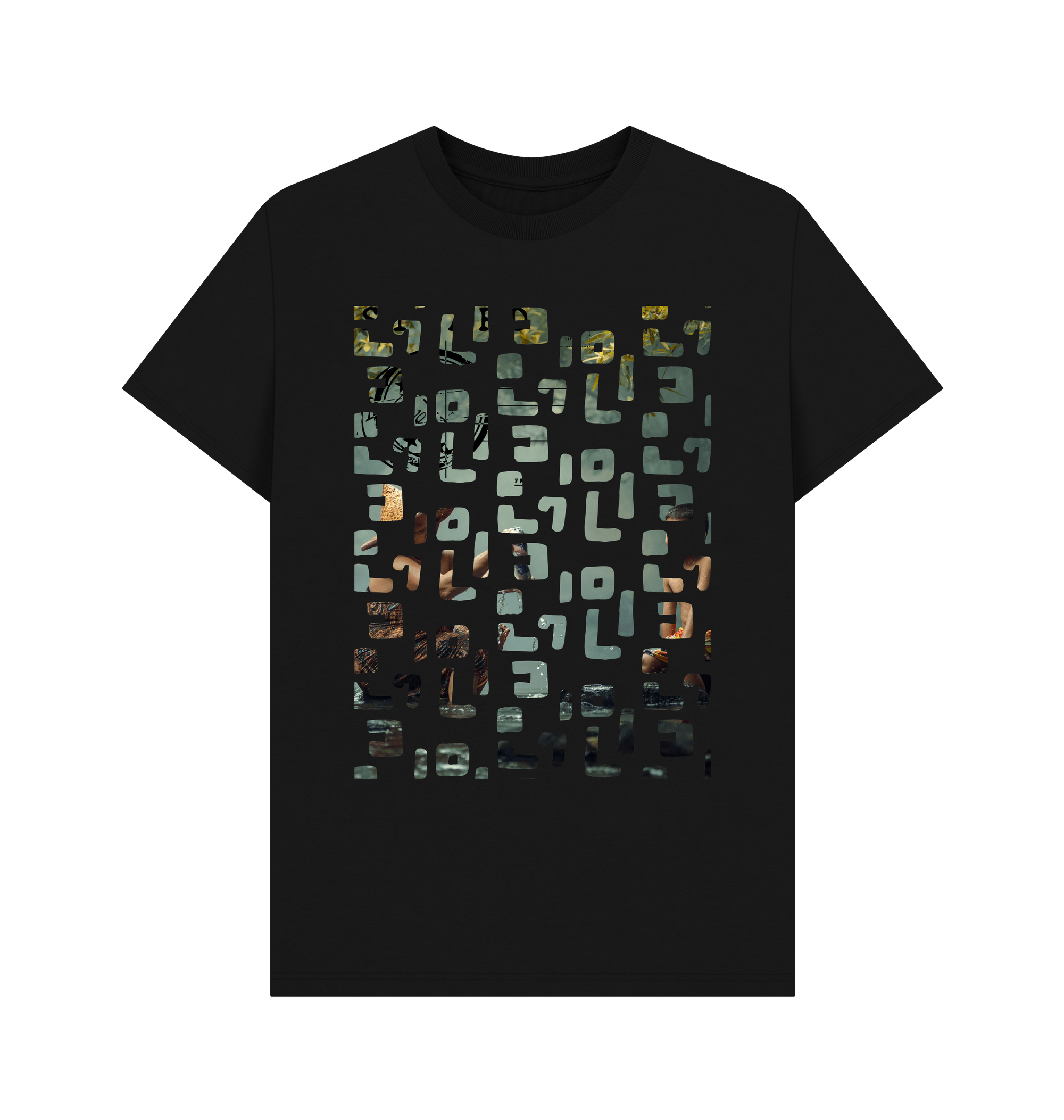 Black Printed T-shirt Front