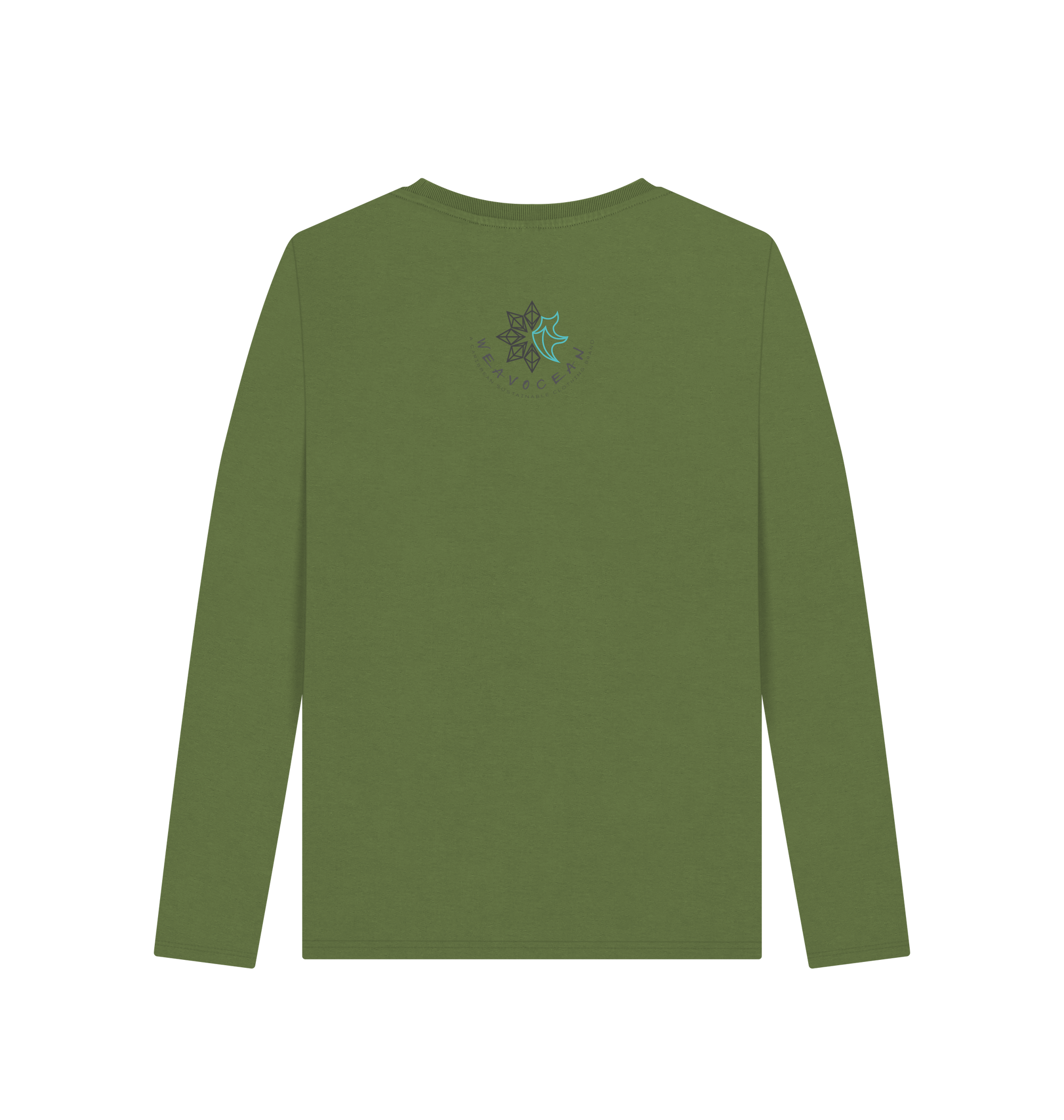 Khaki Printed Long Sleeve T Shirt Back