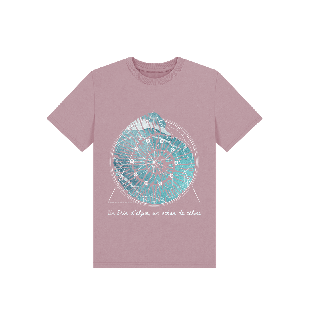 Mauve Printed Kids T-Shirt Front