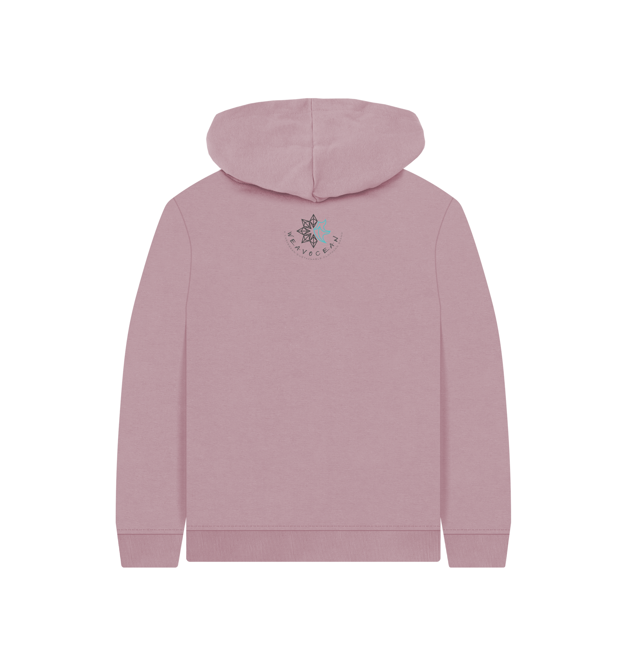 Mauve Printed Kids Hoodie Back