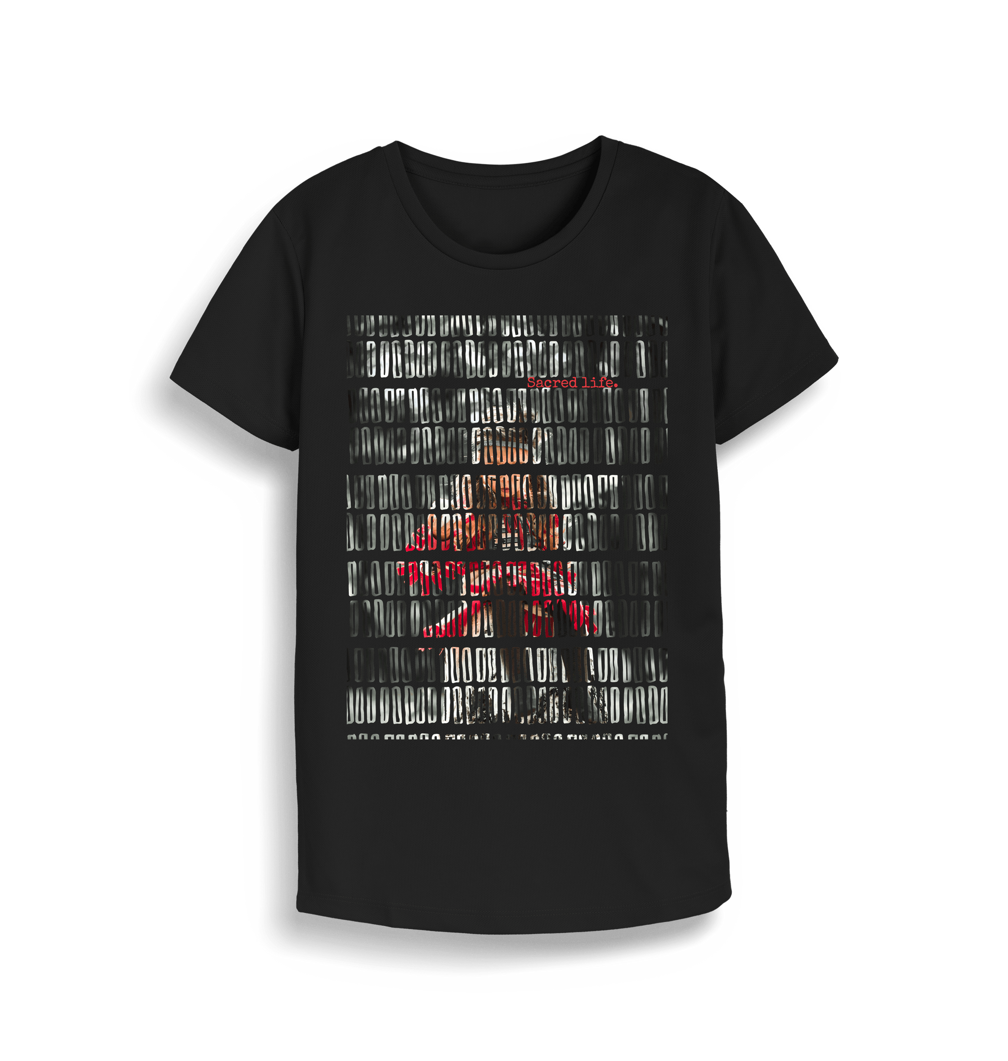 Jet Black Printed T-shirt Front