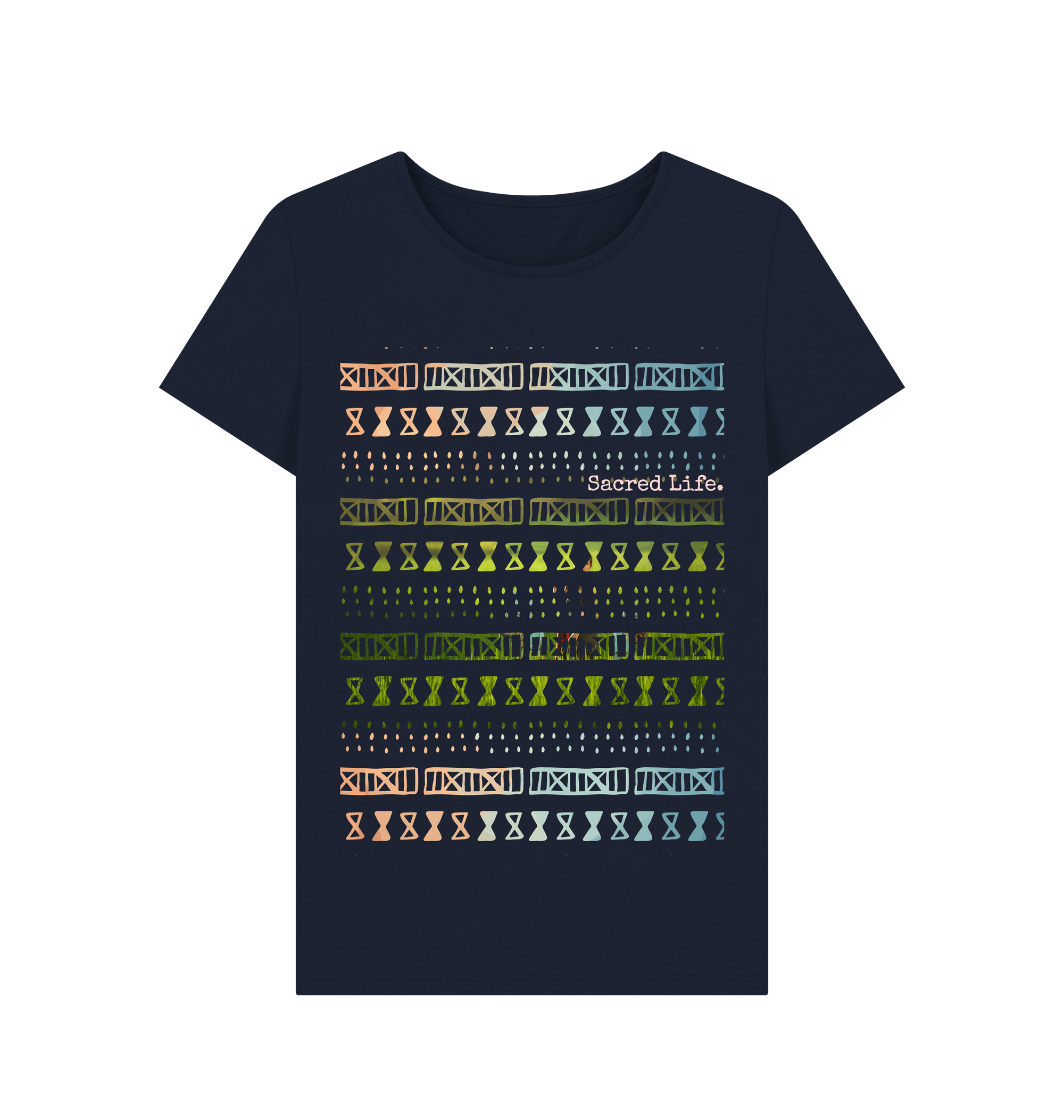 Navy Blue Printed T-shirt Front