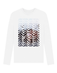 White Printed Long Sleeve T Shirt Front