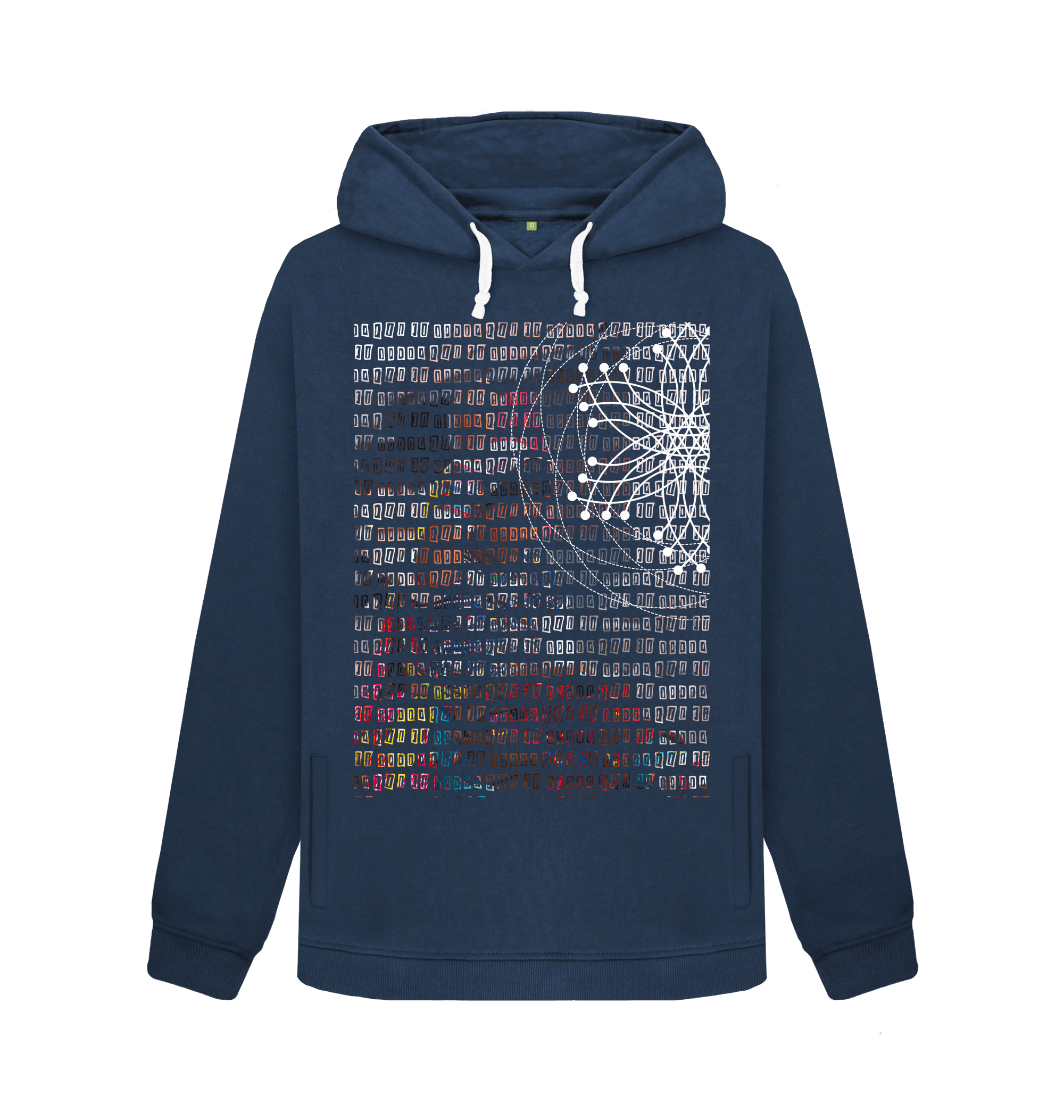 Navy Blue Printed Sweater Front