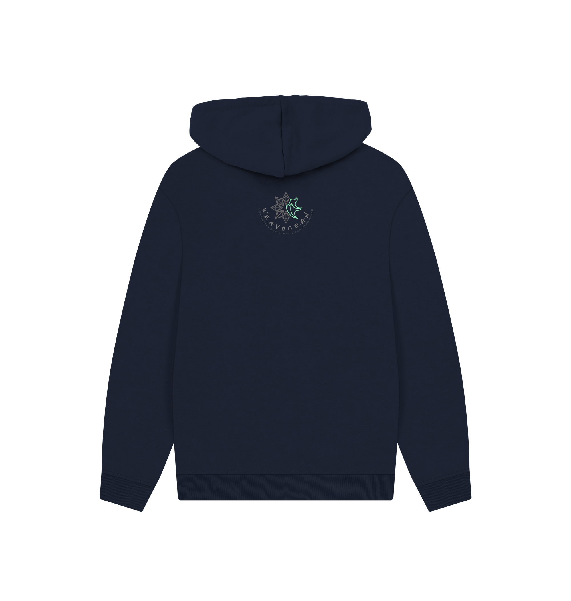 Navy Printed Hoody Back