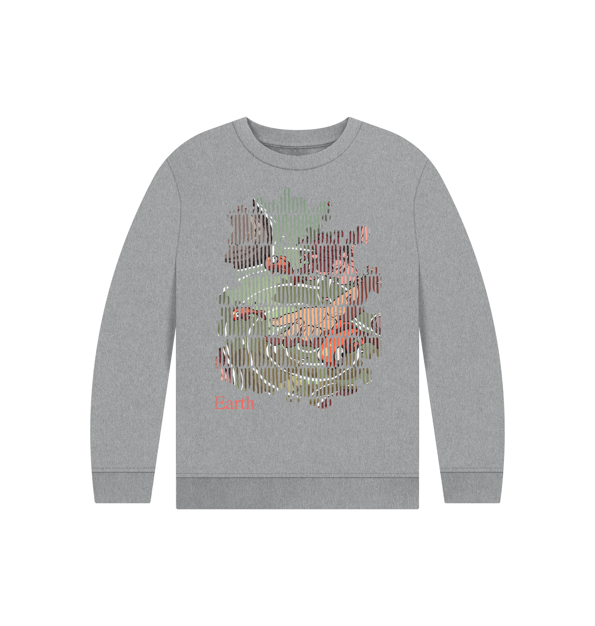 Athletic Grey Printed Kids Jumper Front