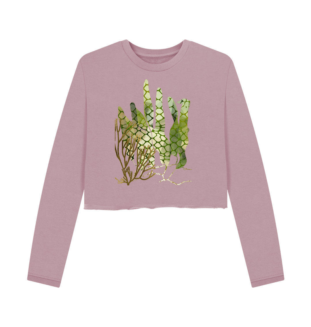Mauve Printed Boxy Jumpers Front