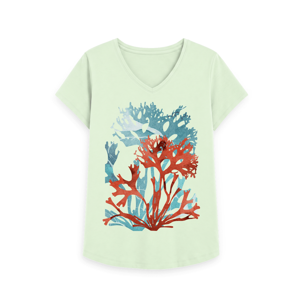 Pastel Green Printed T-shirt Front