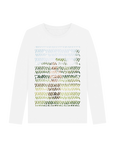 White Printed Long Sleeve T Shirt Front