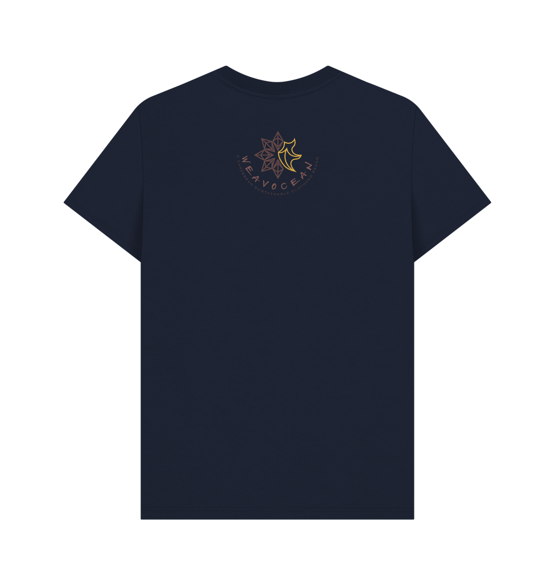 Navy Blue Printed T-shirt Back
