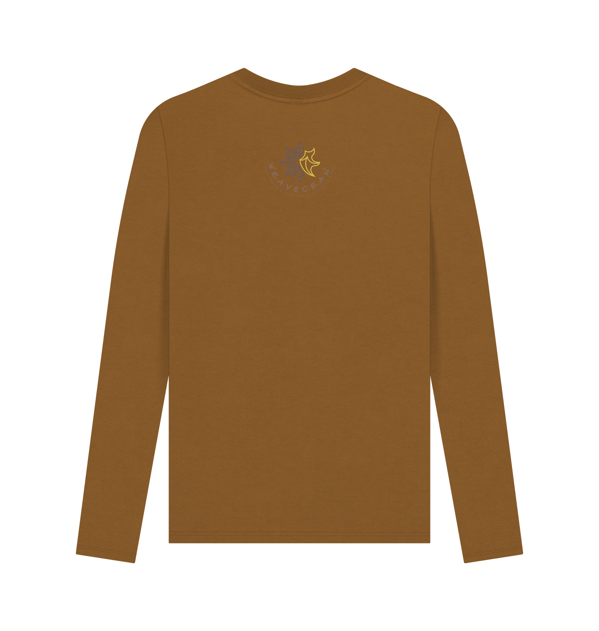 Brown Printed Long Sleeve T Shirt Back
