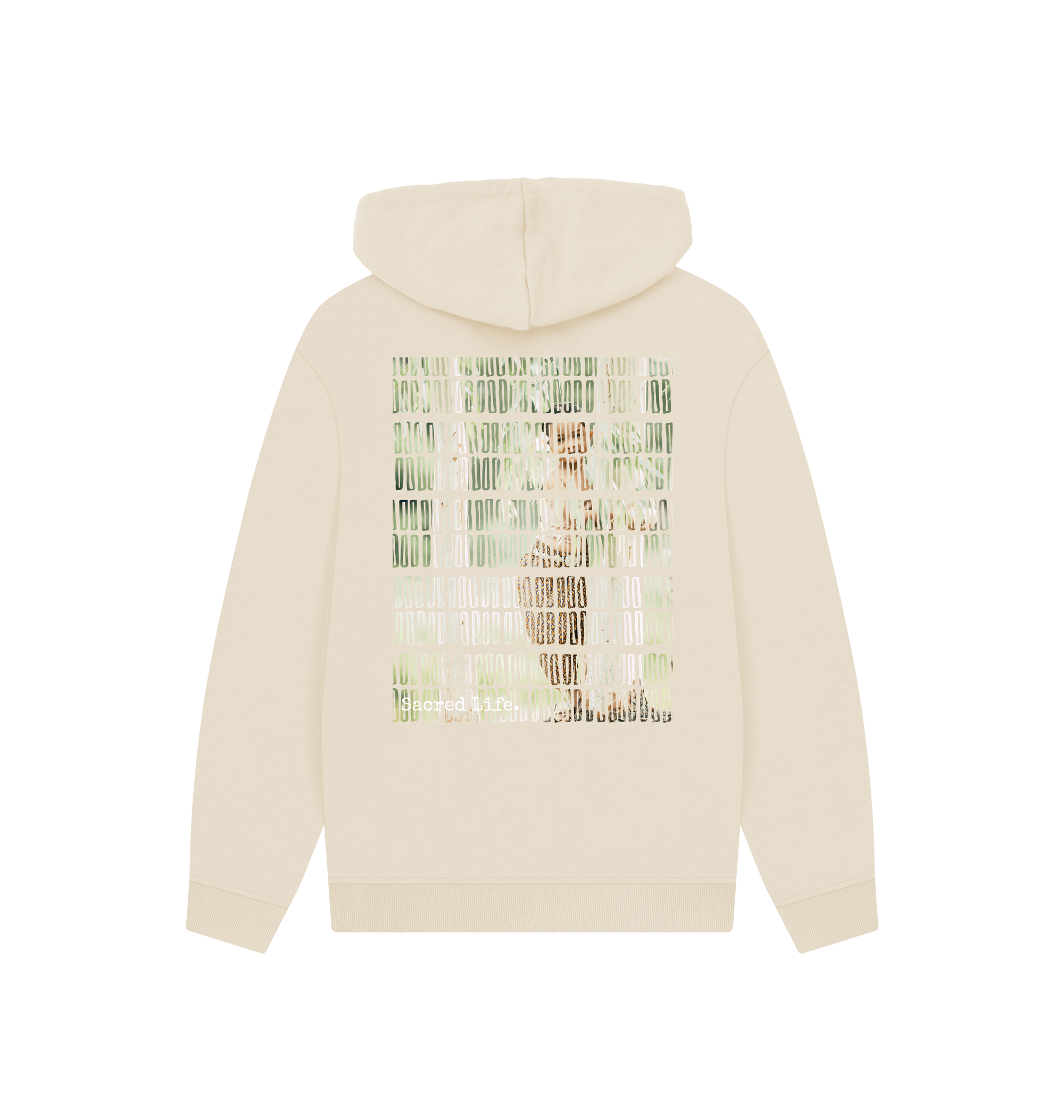 Oat Printed Hoody Back