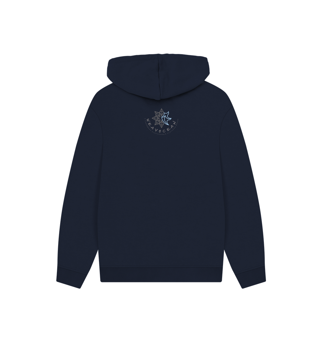 Navy Printed Hoody Back