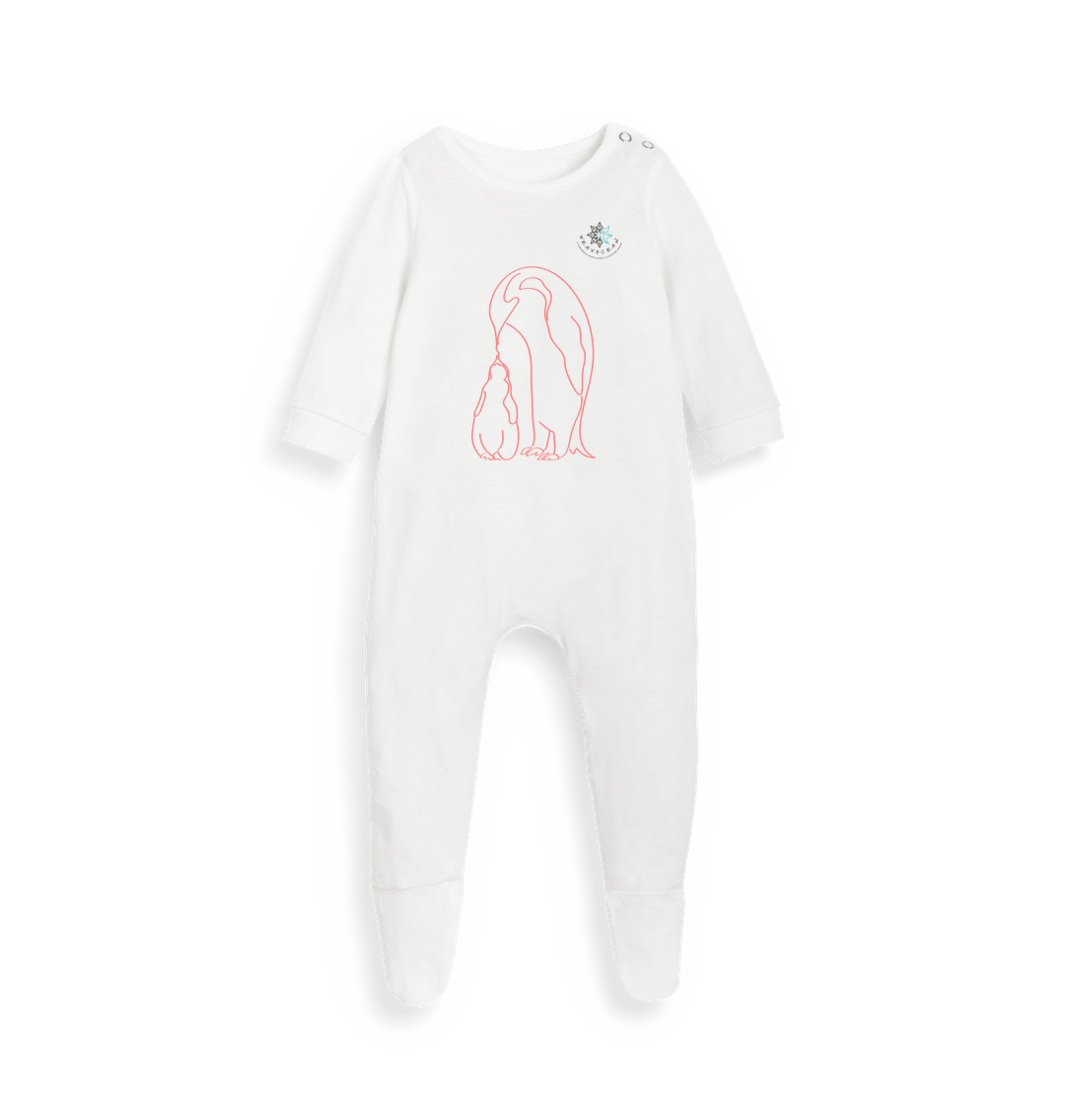 White PINGUIN SLEEPSUIT