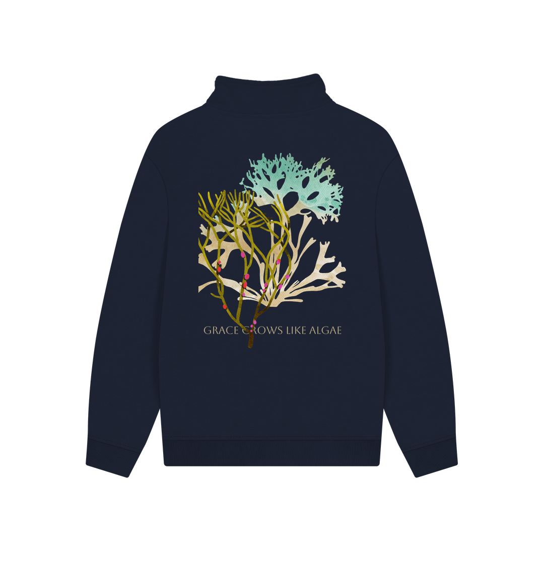 Navy Printed Sweater Back
