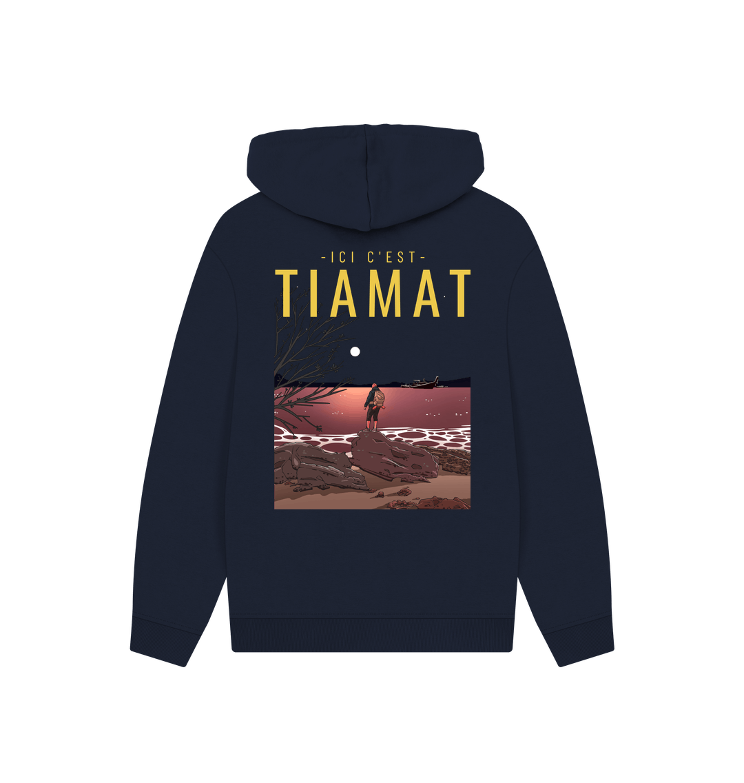 Navy Printed Hoody
