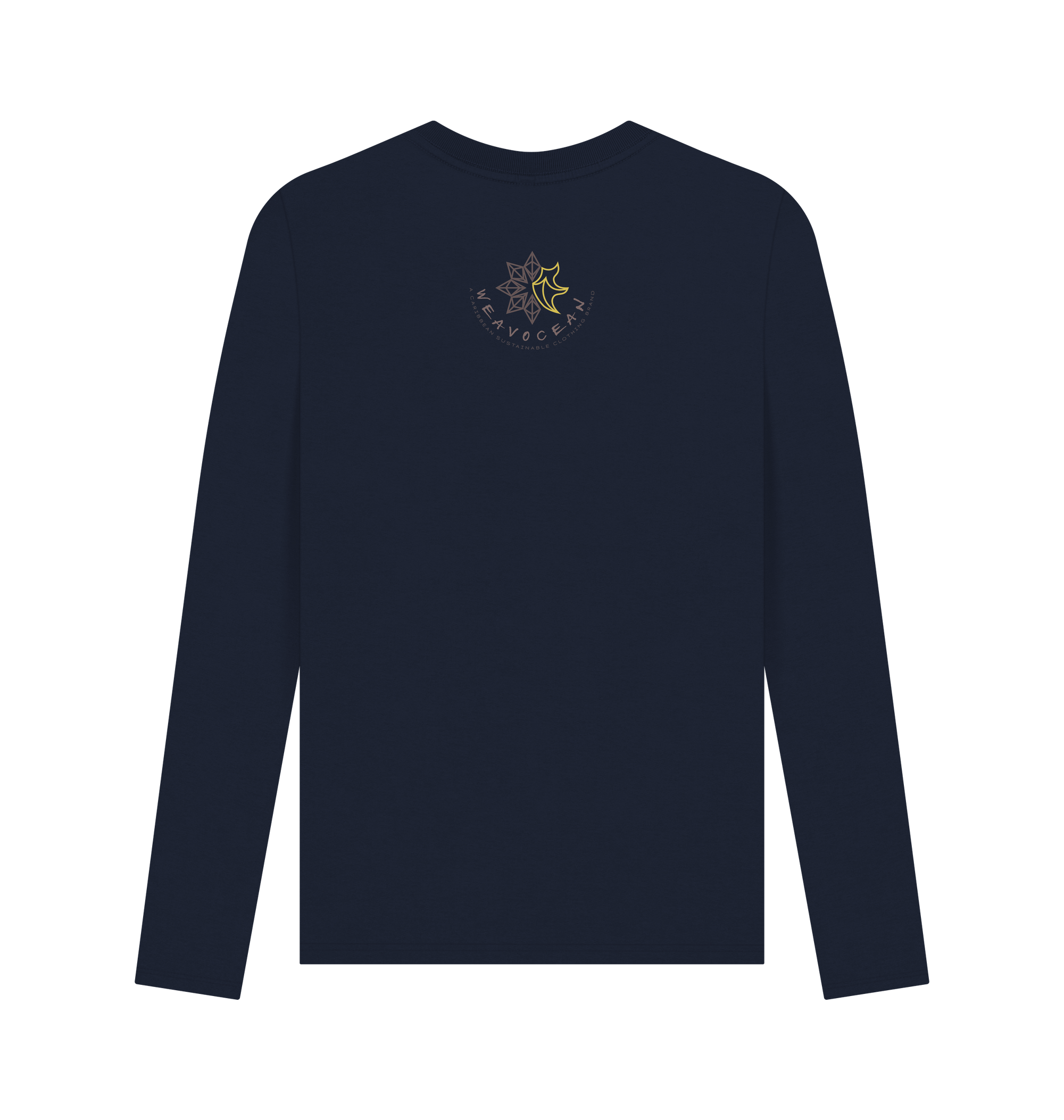 Navy Blue Printed Long Sleeve T Shirt Back