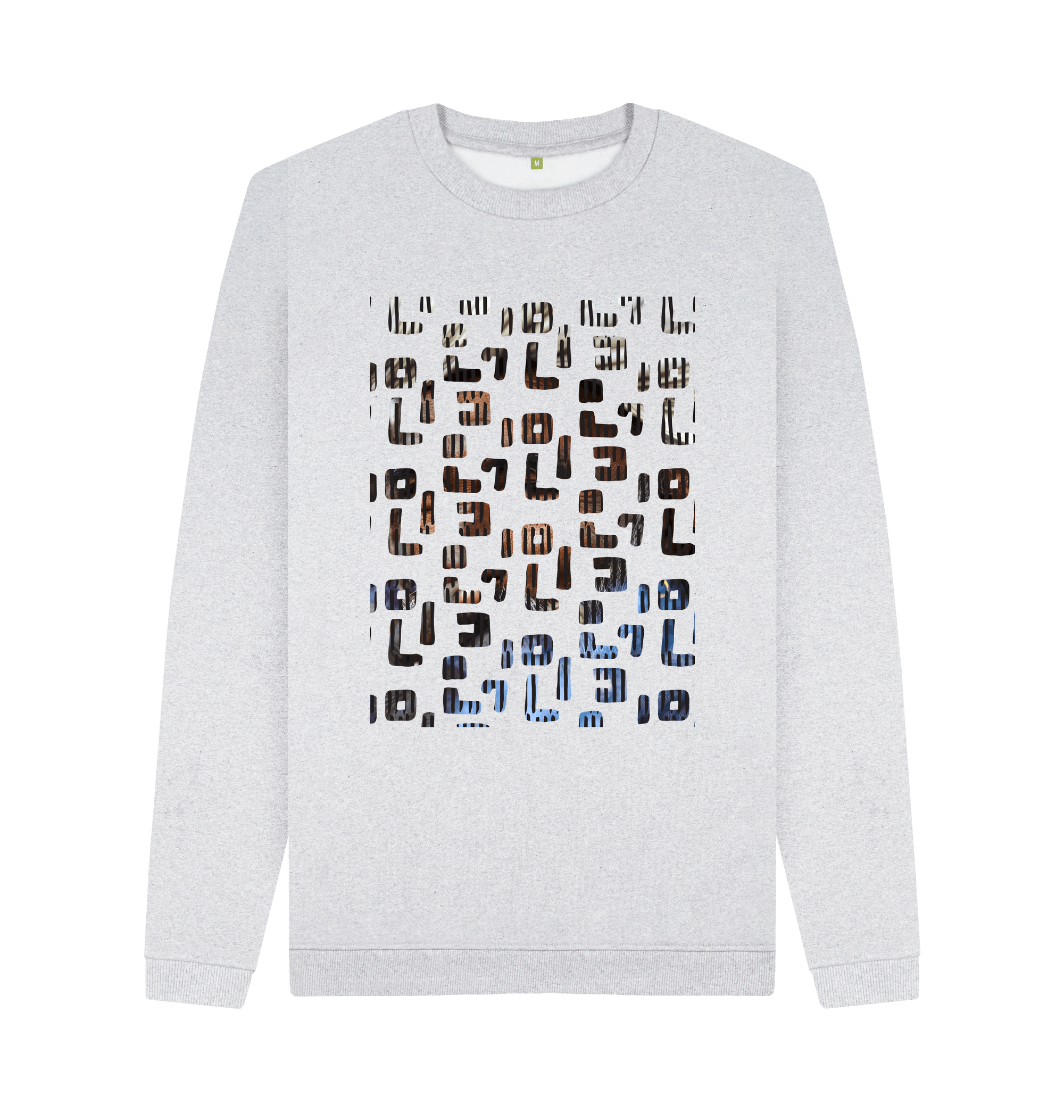 Grey Recycled Printed Sweater Front