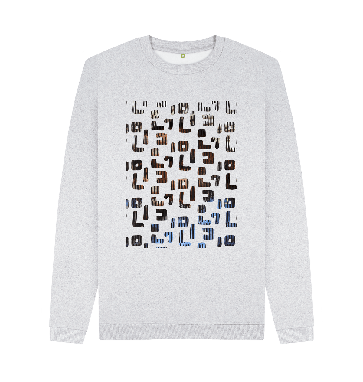 Grey Recycled Printed Sweater Front