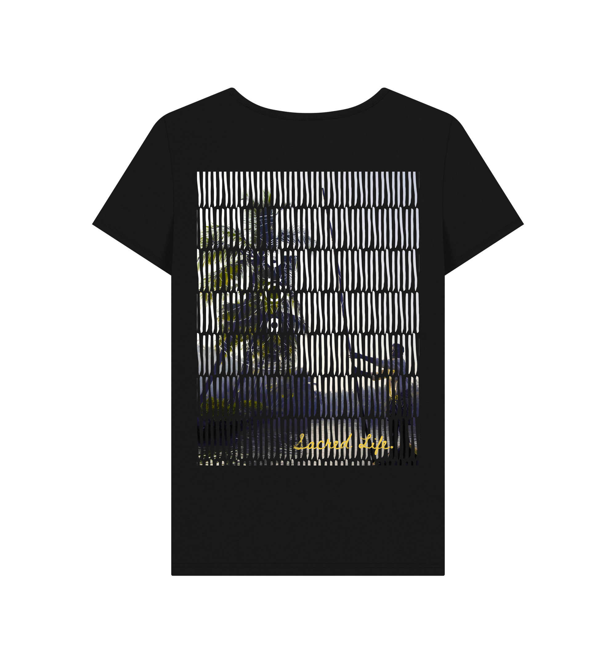 Black Printed T-shirt Back