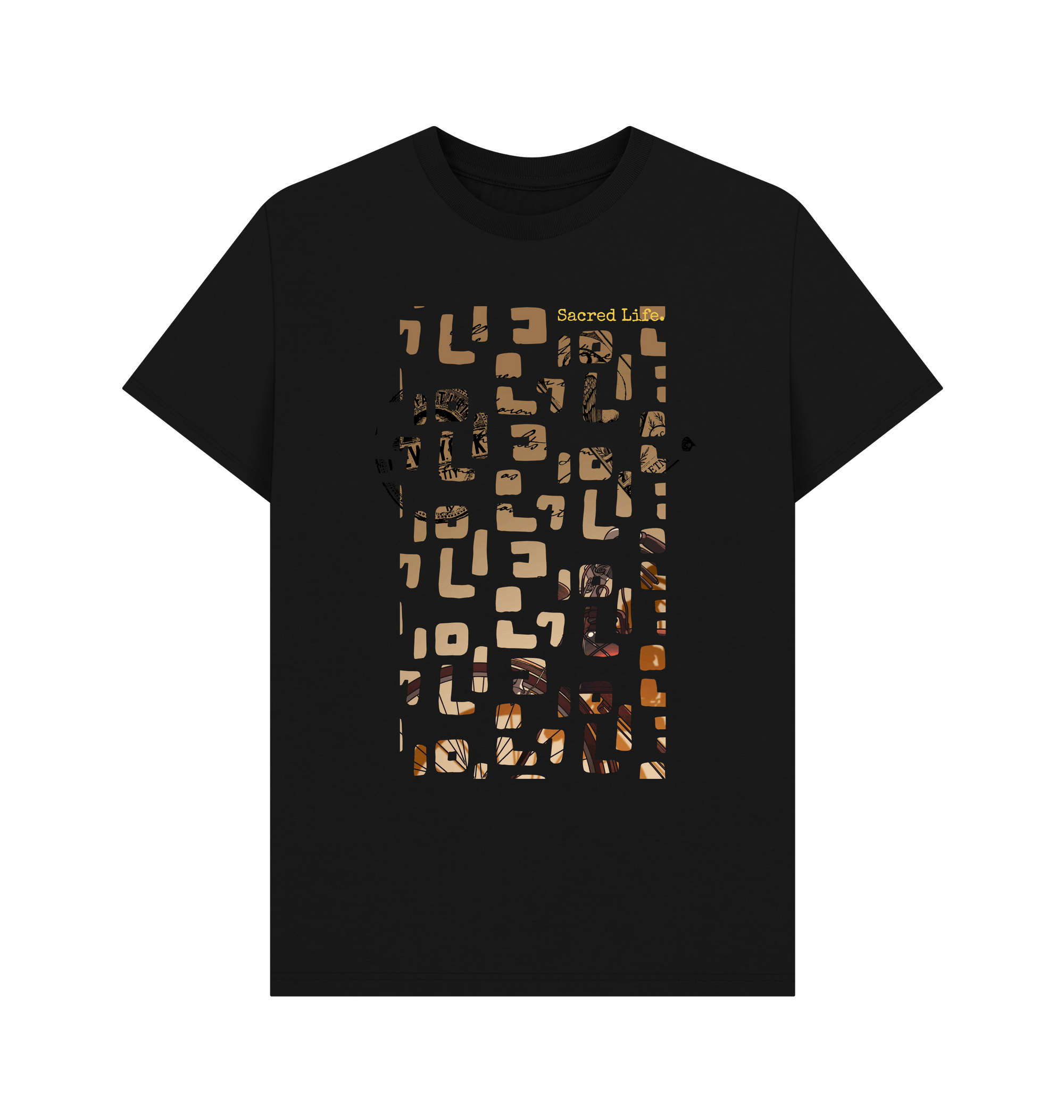 Black Printed T-shirt Front