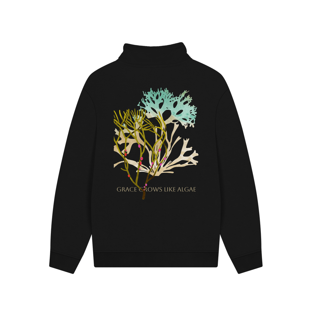 Black Printed Sweater Back
