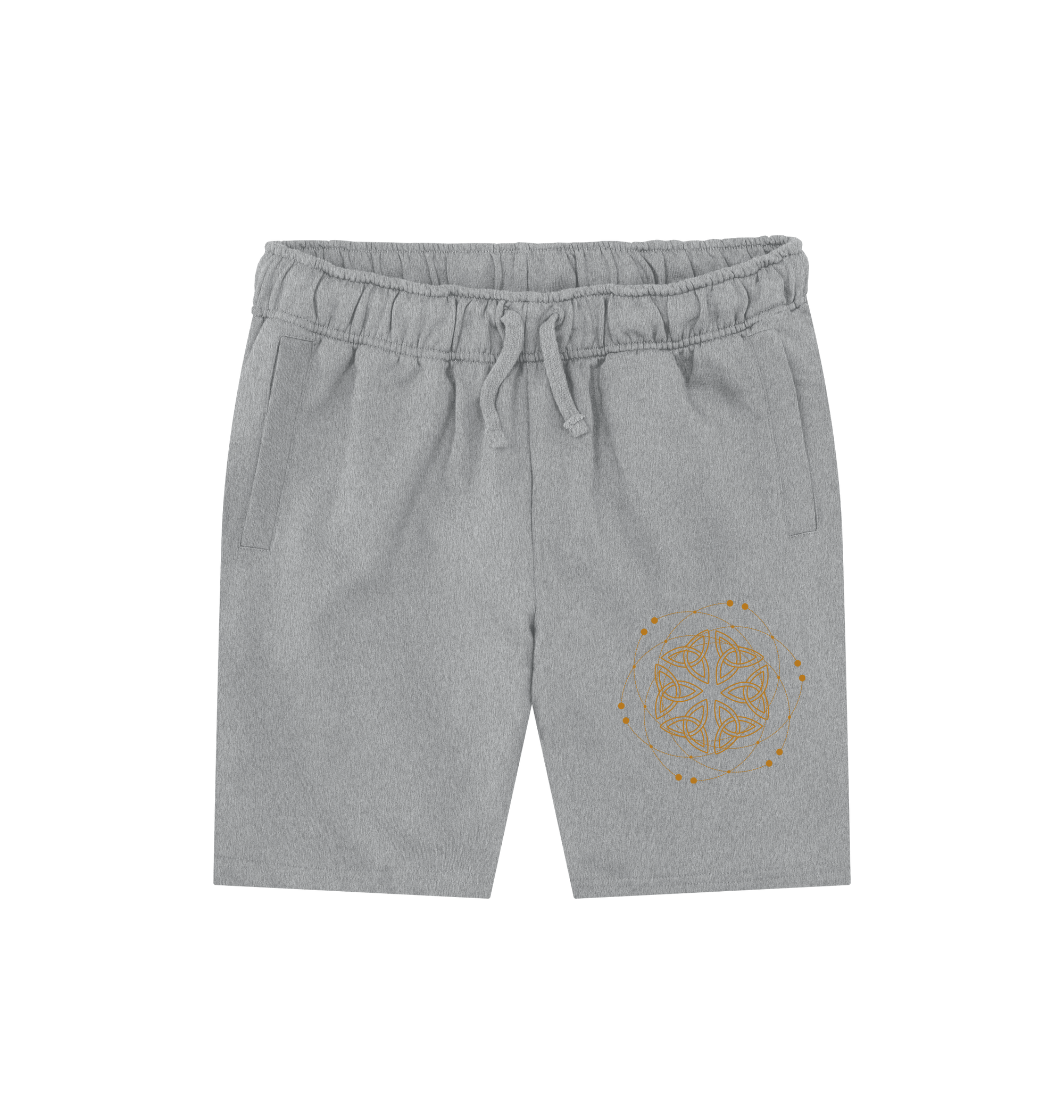 Athletic Grey Printed Mens Shorts Front
