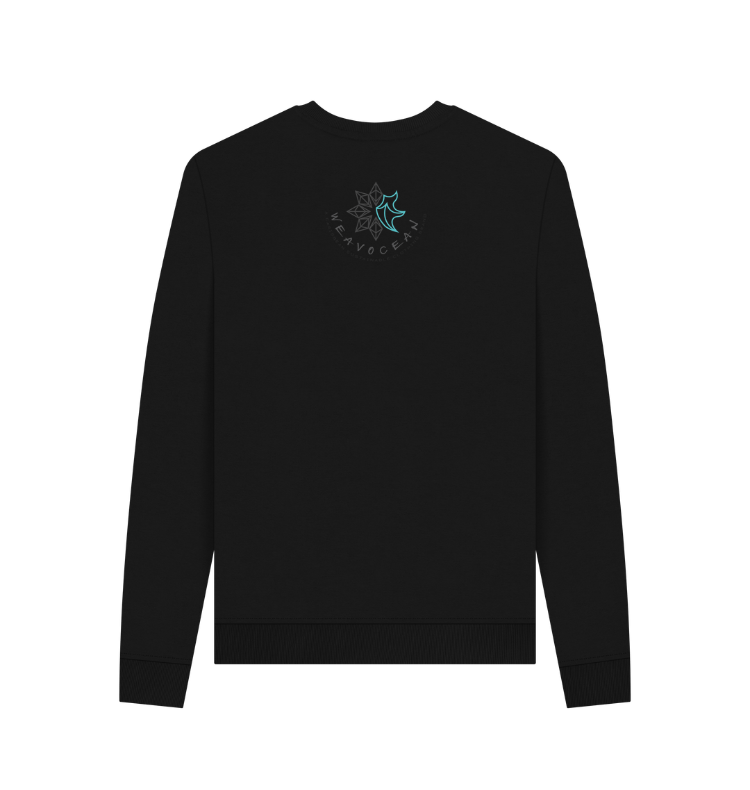 Black Recycled Printed Sweater Back
