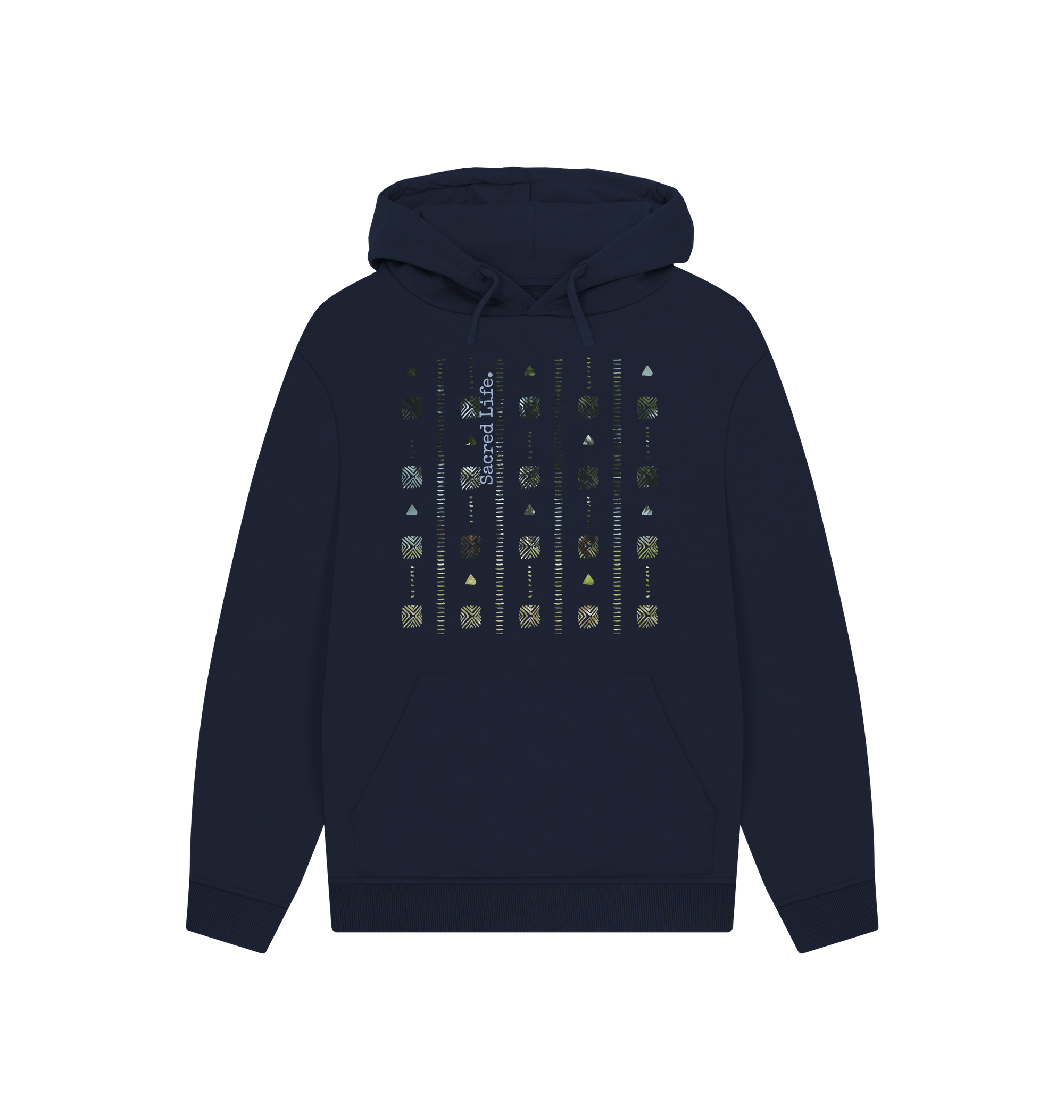Navy Printed Hoody Front