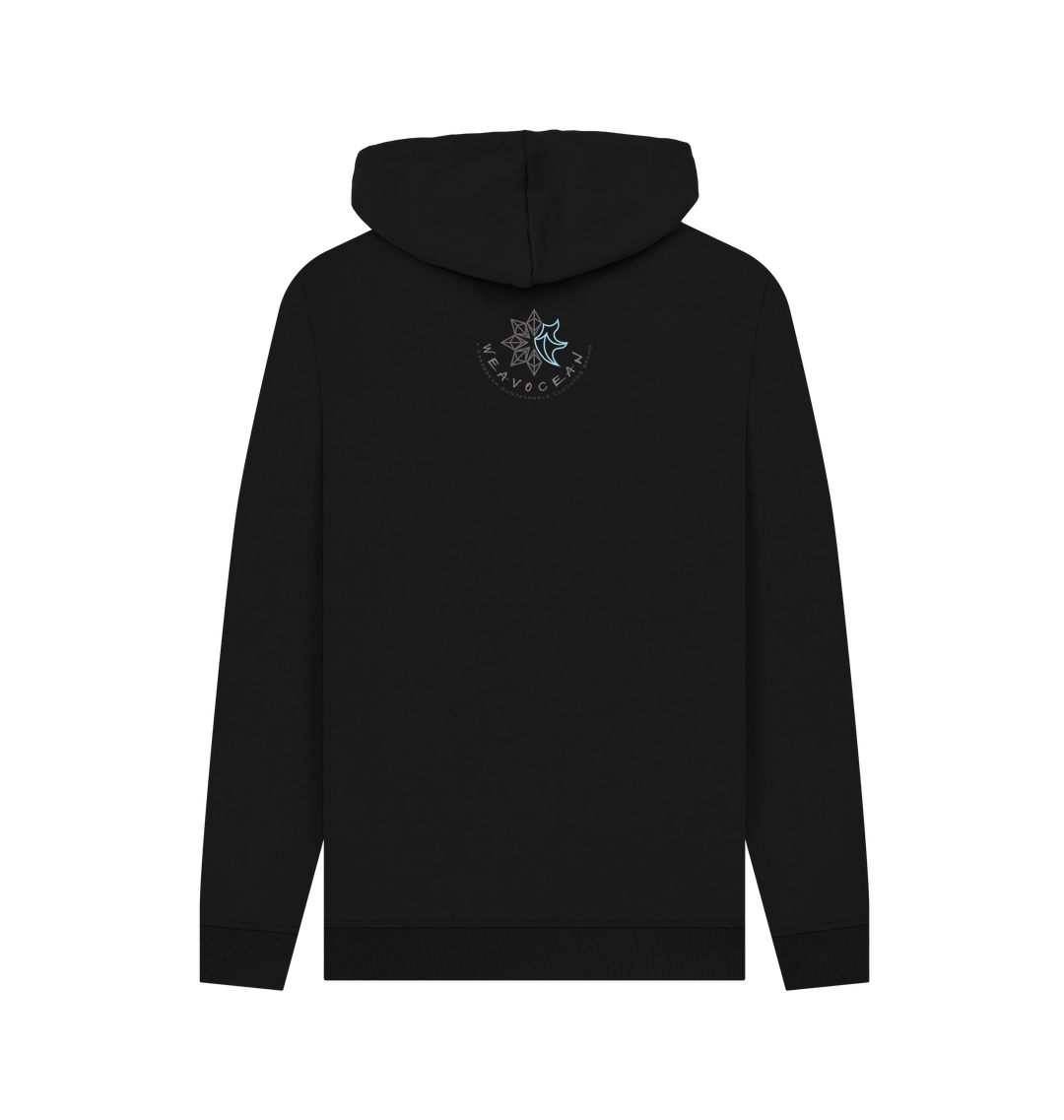 Black Printed Hoody Back