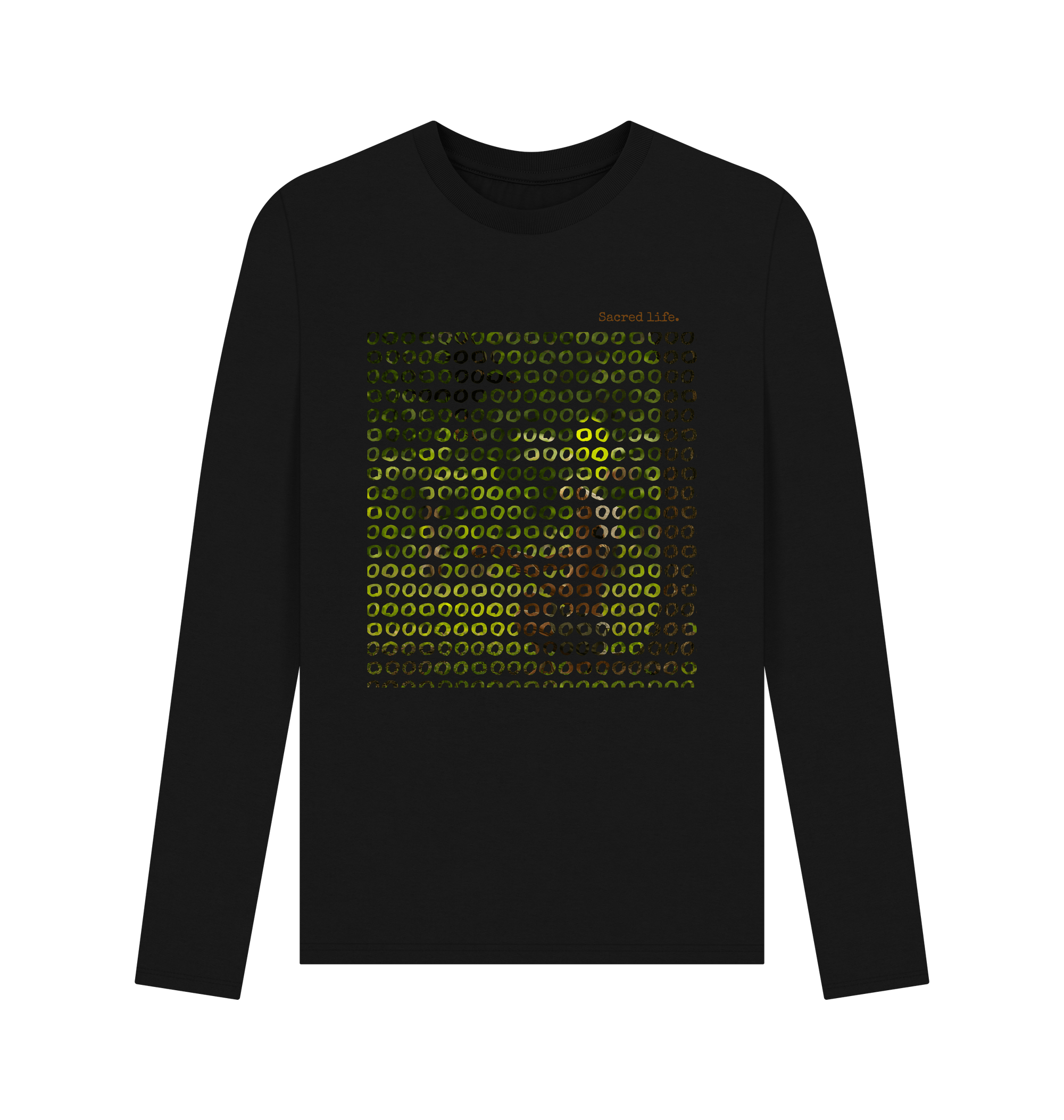 Black Printed Long Sleeve T Shirt Front