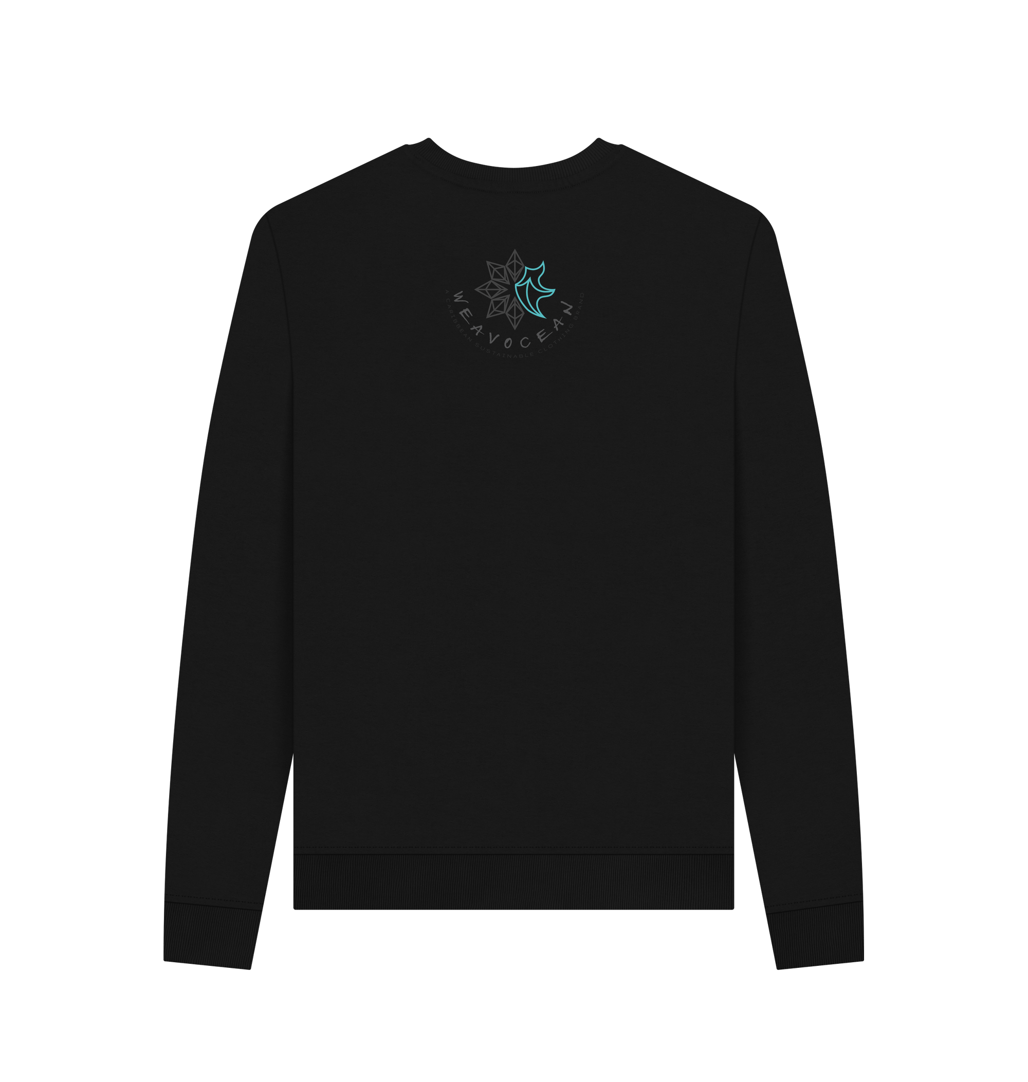 Black Recycled Printed Sweater Back