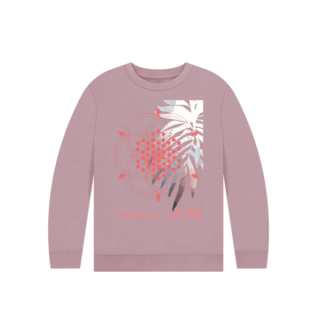 Mauve Printed Kids Jumper Front