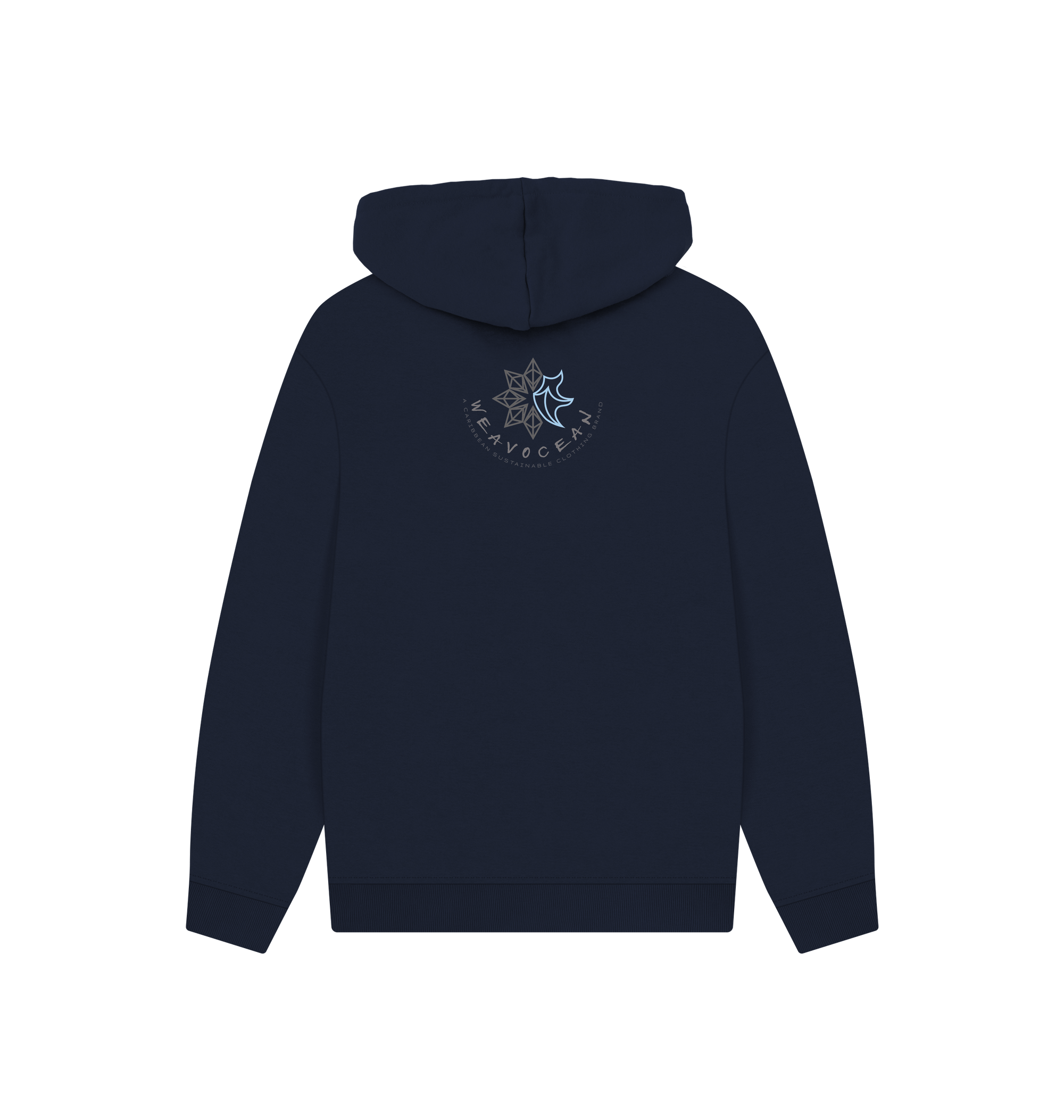 Navy Printed Hoody Back