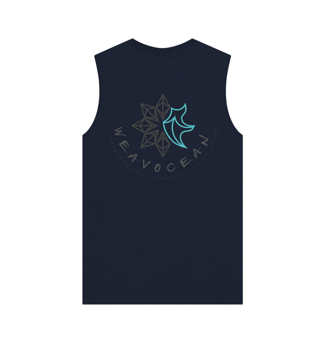 Navy Blue Printed Vest Top