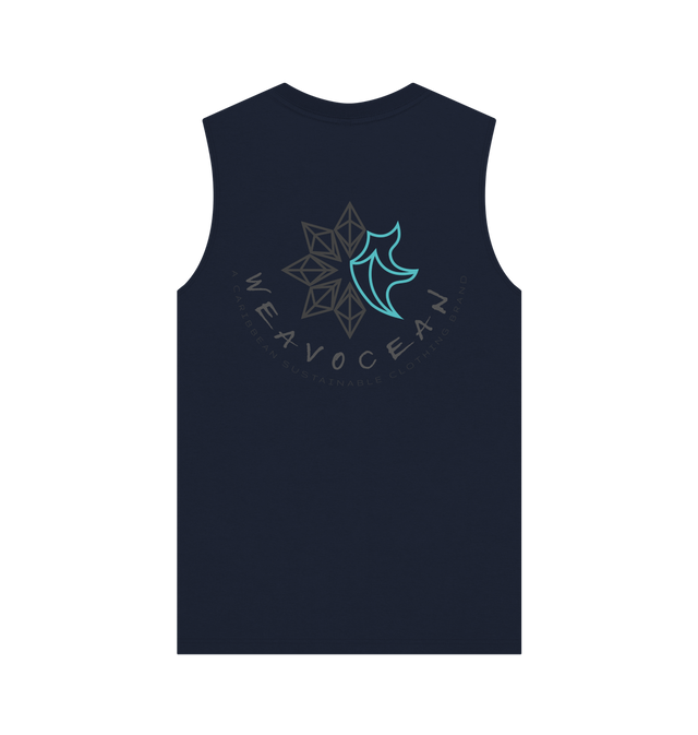 Navy Blue Printed Vest Top