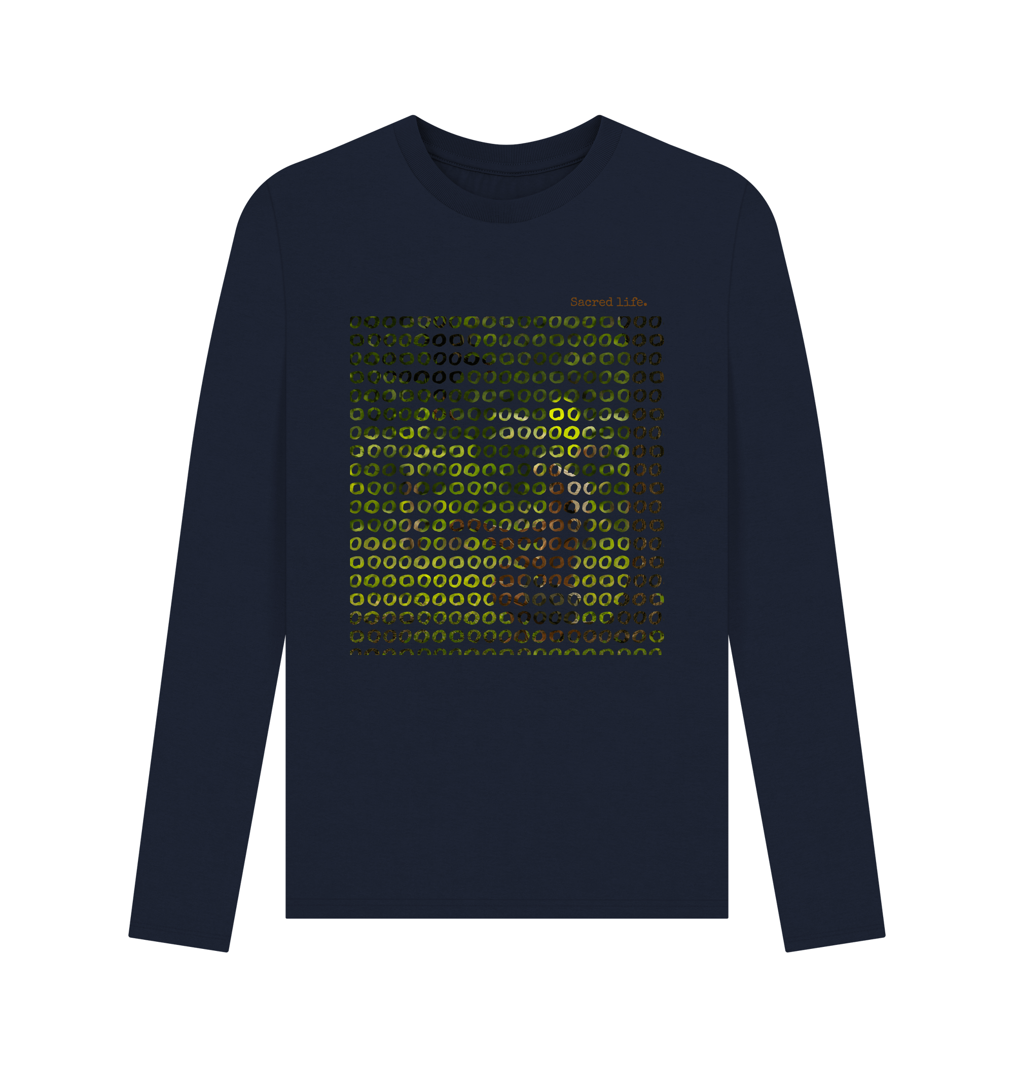 Navy Blue Printed Long Sleeve T Shirt Front