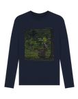 Navy Blue Printed Long Sleeve T Shirt Front