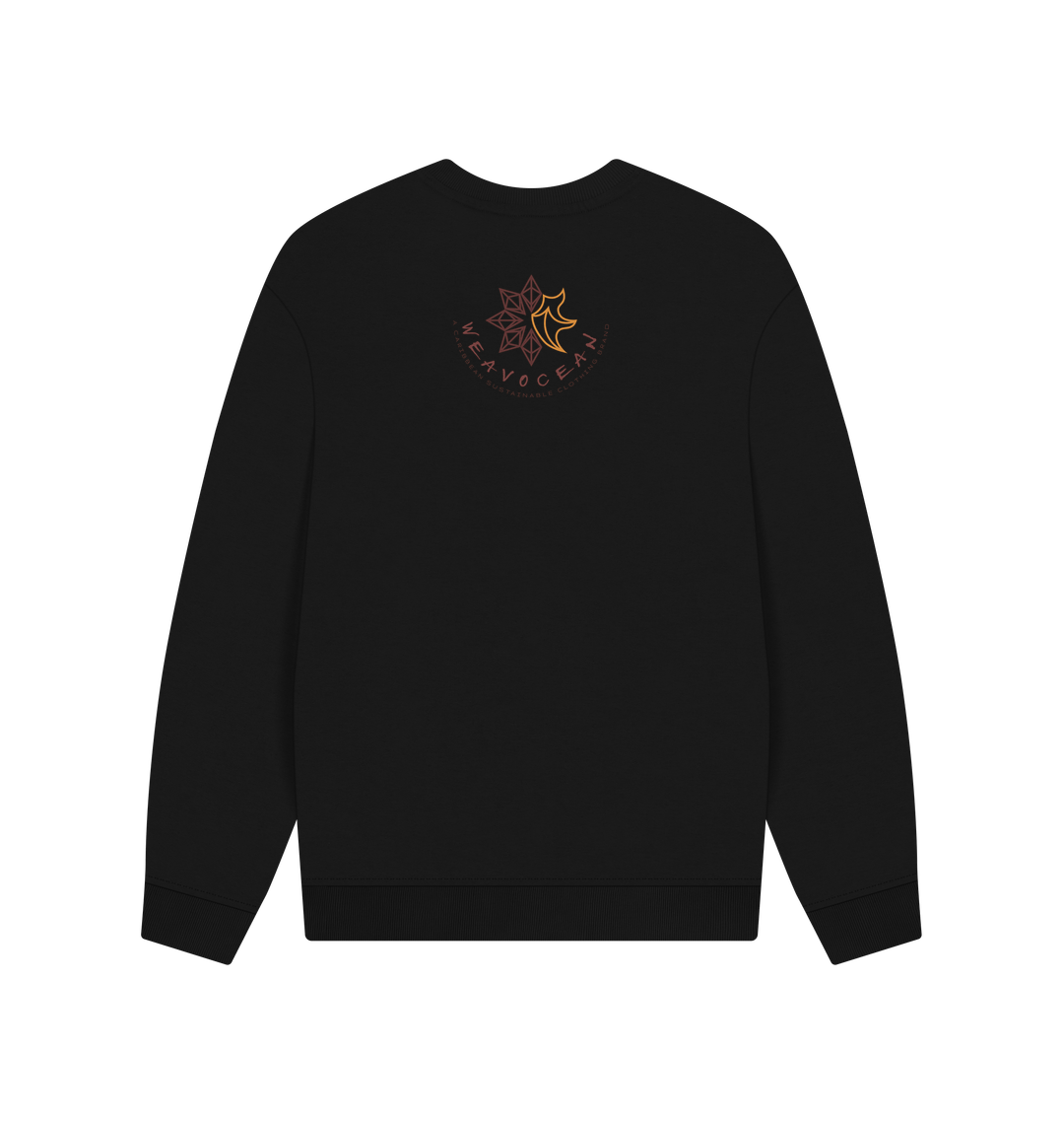 Black Printed Sweater Back