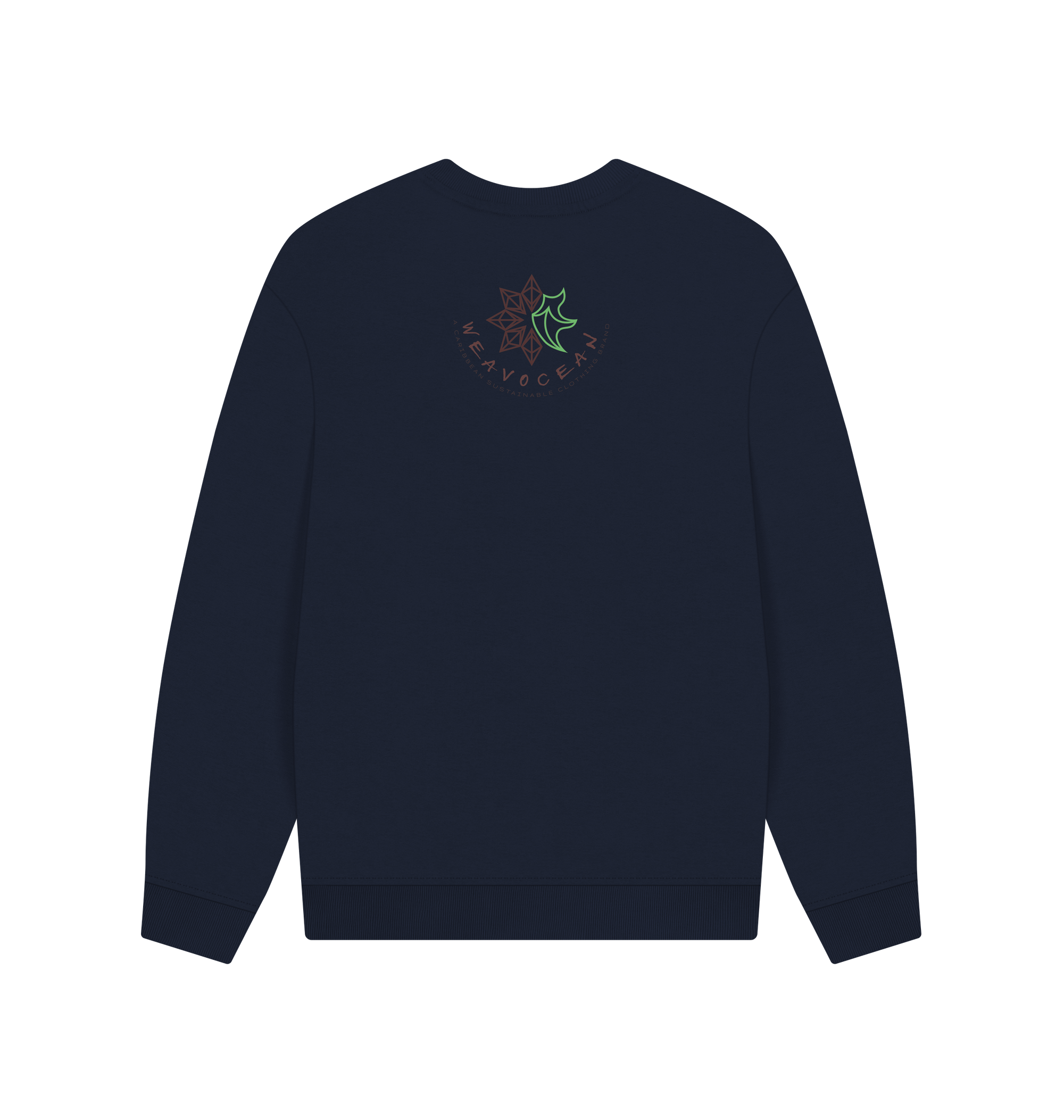 Navy Blue Printed Sweater Back