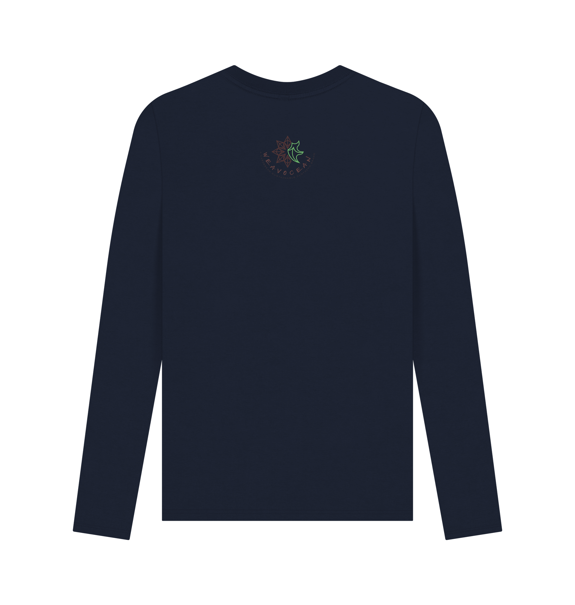 Navy Blue Printed Long Sleeve T Shirt Back
