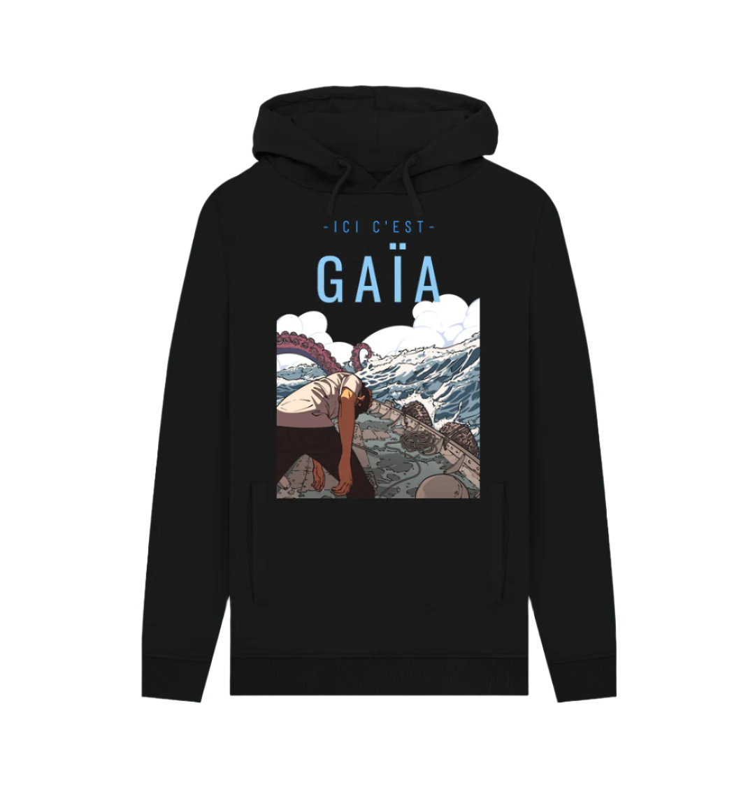 Black Printed Hoody