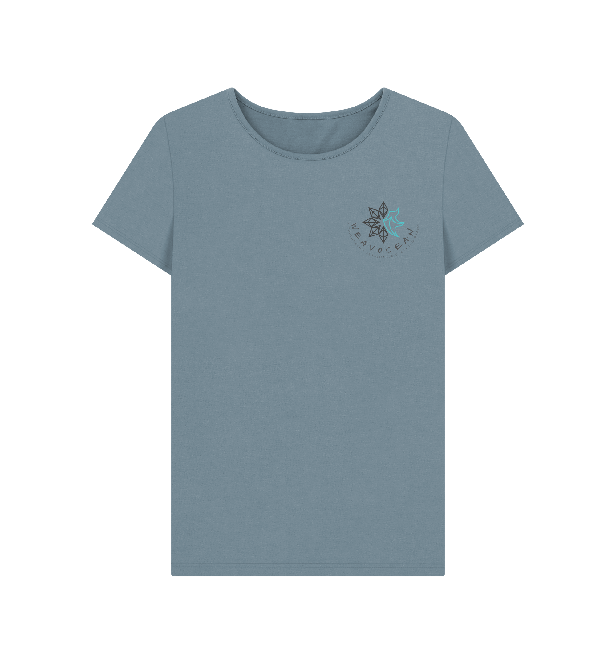 Stone Blue Printed T-shirt Front