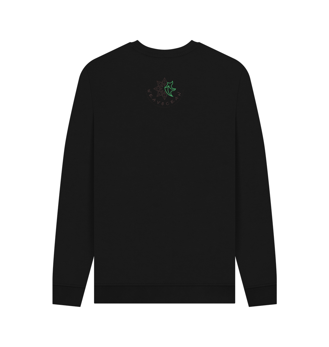 Black Printed Sweater Back