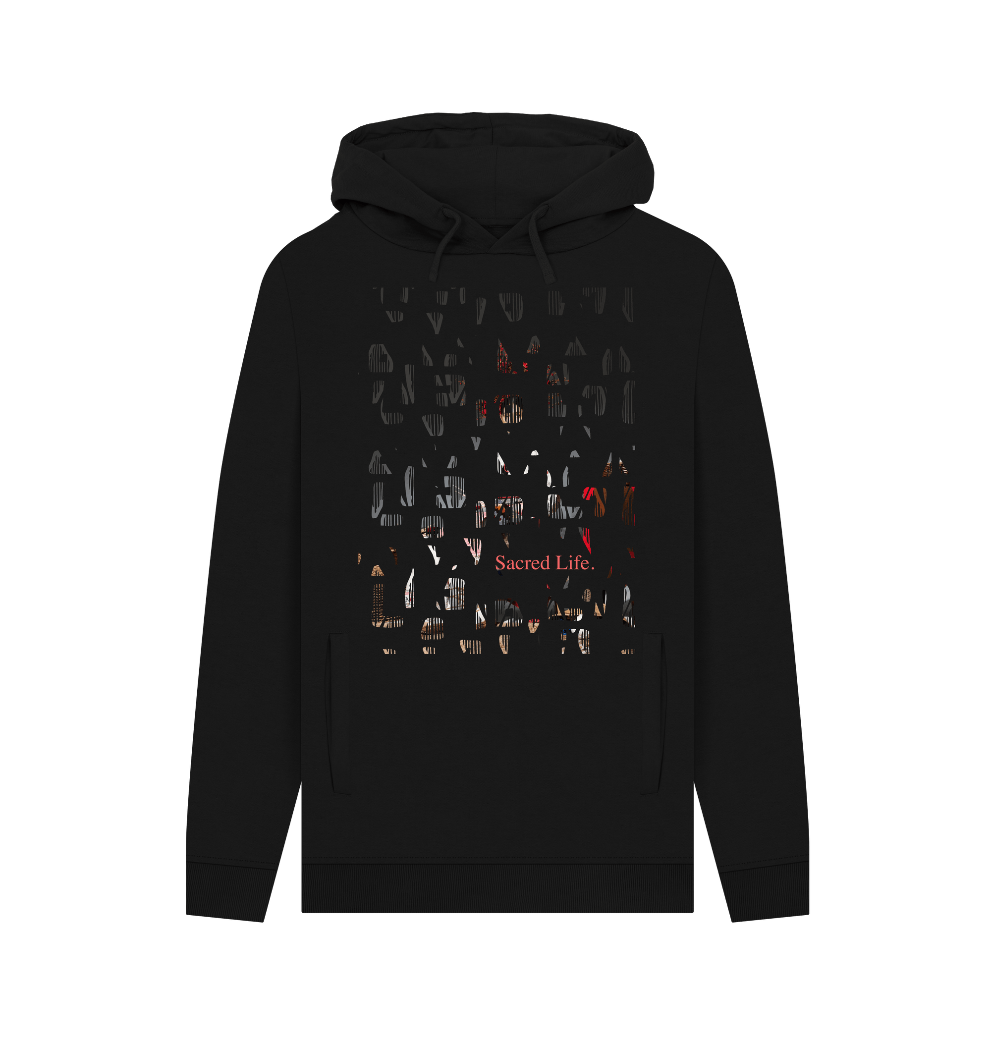 Black Recycled Hoody Front