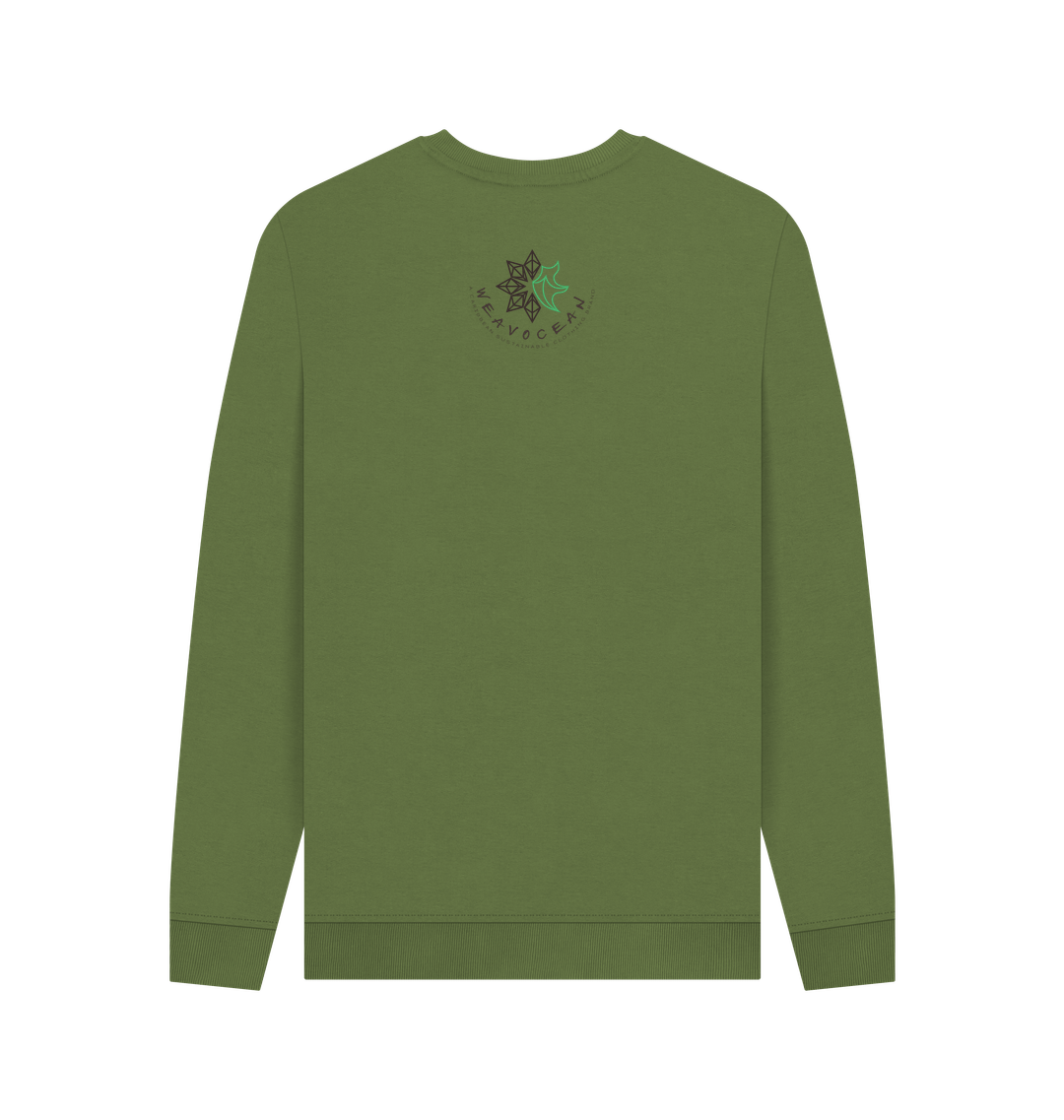 Khaki Printed Sweater Back