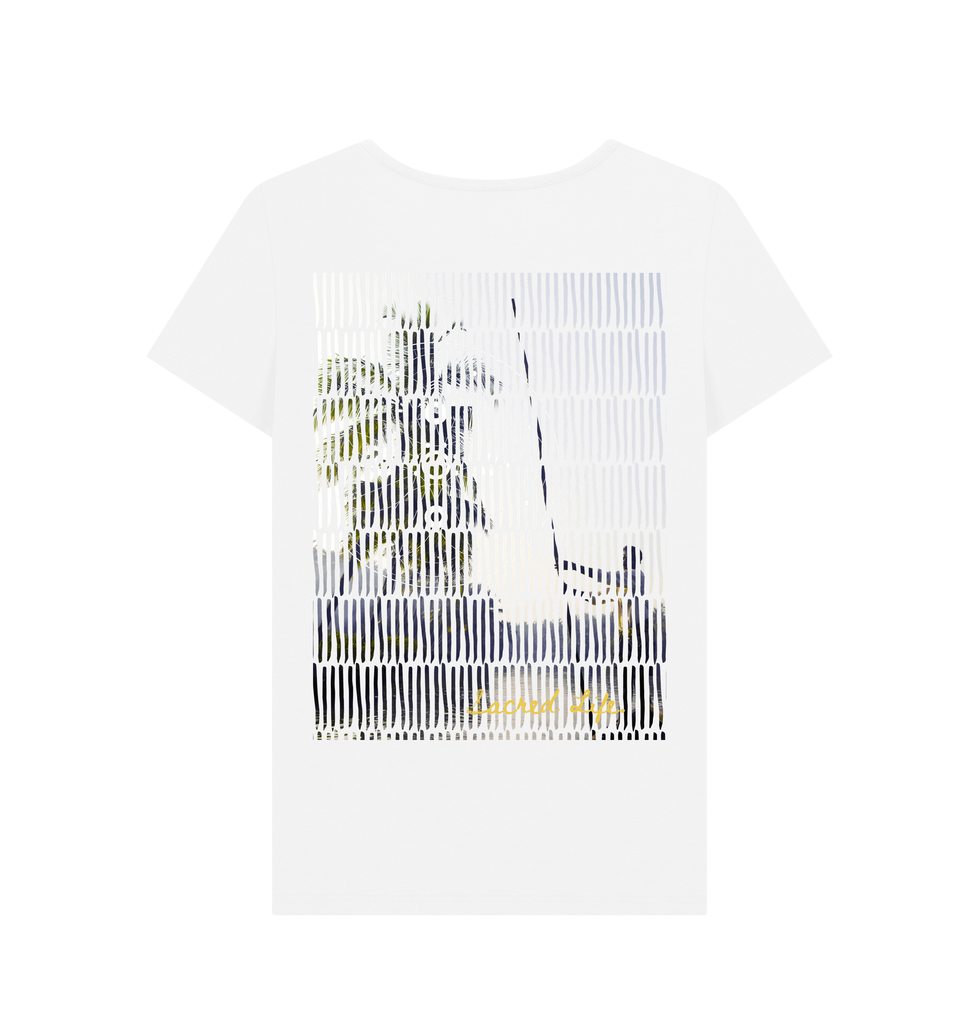 White Printed T-shirt Back