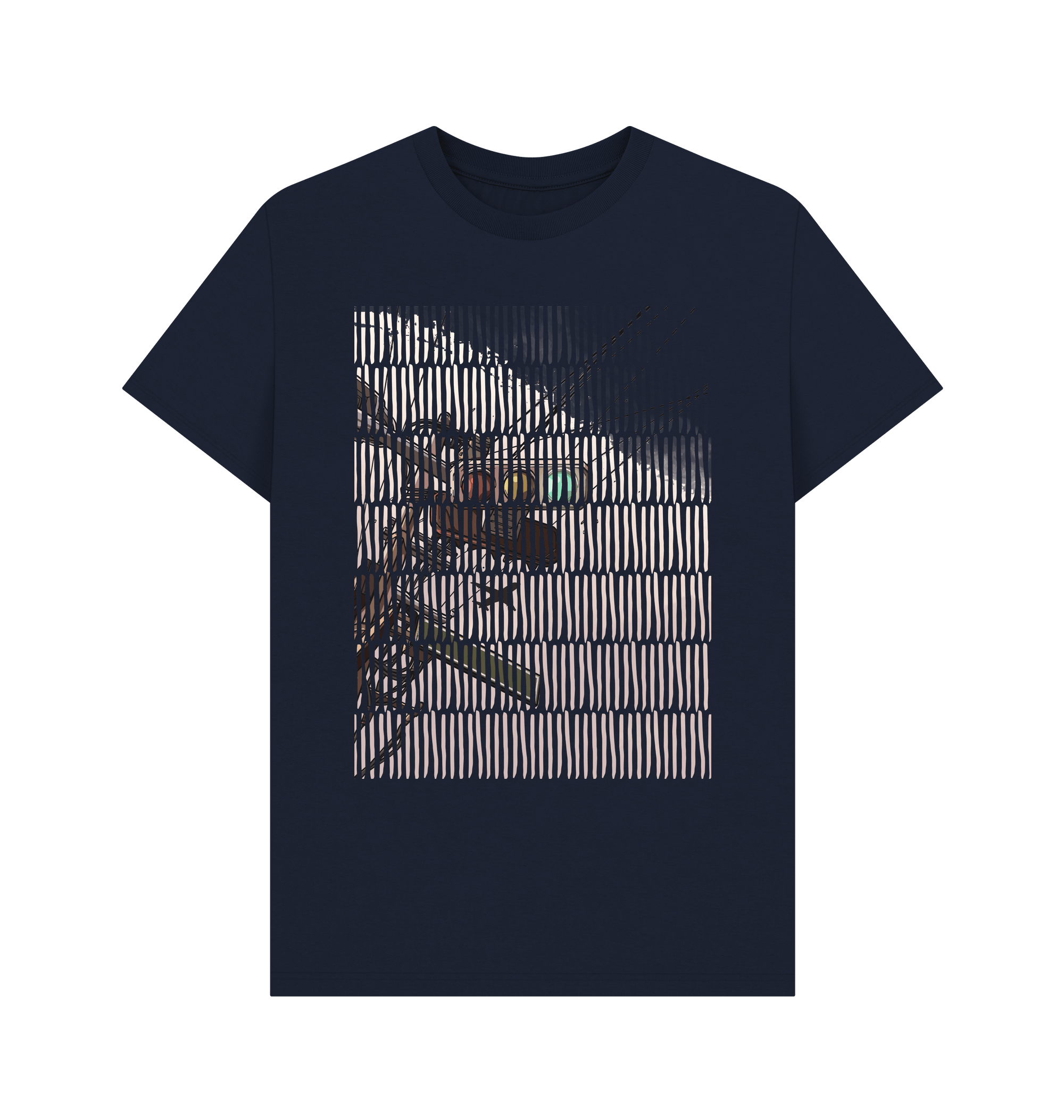 Navy Blue Printed T-shirt Front